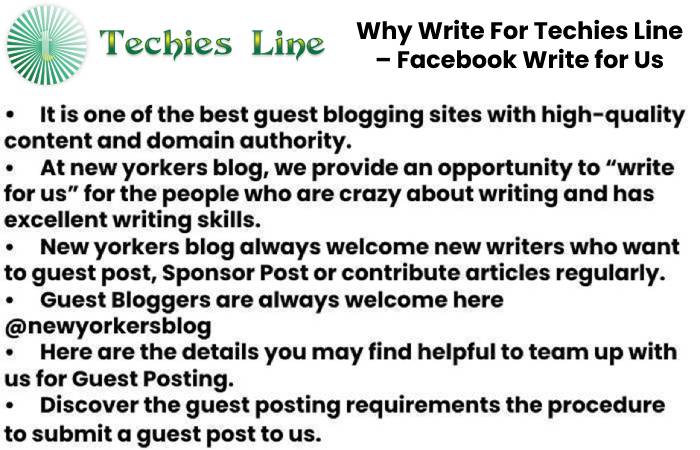 Why Write For Techies Line – Facebook Write for Us